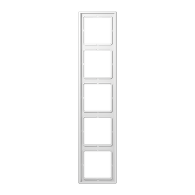 Rahmen 5fach, senkrechte und waagerechte Montage, Duroplast, LS 990, alpinweiß