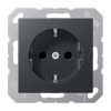 SCHUKO®-Steckdose, 16 A 250 V ~, Thermoplast lackiert, Serie A, anthrazit matt