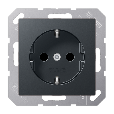 SCHUKO®-Steckdose, 16 A 250 V ~, SAFETY+, Thermoplast lackiert, Serie A, anthrazit matt