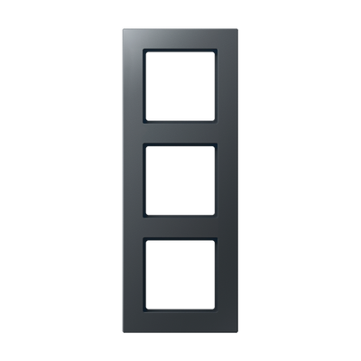 Rahmen 3fach, senkrechte und waagerechte Montage, Thermoplast lackiert, A CREATION, anthrazit matt