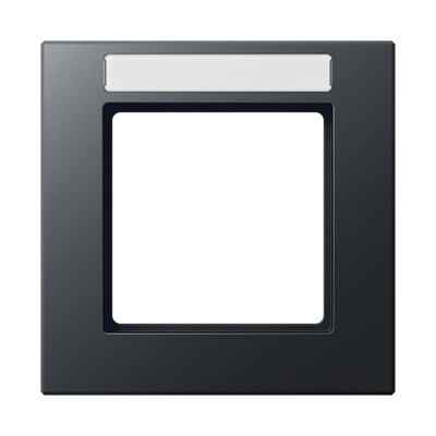 Rahmen 1fach, mit Schriftfeld, senkrechte und waagerechte Montage, Thermoplast lackiert, A CREATION, anthrazit matt