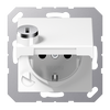SCHUKO®-Steckdose, 16 A 250 V ~, SAFETY+, Klappdeckel, mit Sicherheitsschloss, Thermoplast, Serie A, alpinweiß