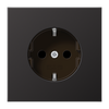 SCHUKO®-Steckdose, 16 A 250 V ~, Aluminium lackiert, Serie LS, dark