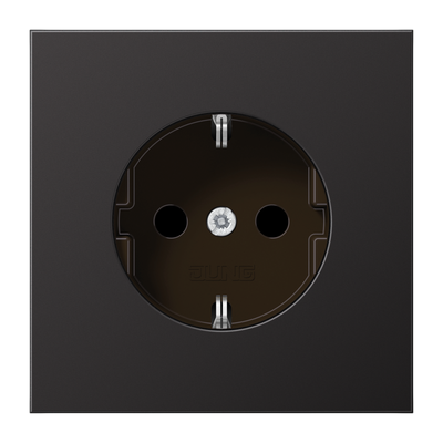 SCHUKO®-Steckdose, 16 A 250 V ~, Aluminium lackiert, Serie LS, dark