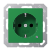 SCHUKO®-Steckdose, 16 A 250 V ~, mit Funktionsanzeige, SAFETY+, Thermoplast, Serie AS/A, grün (für SV)