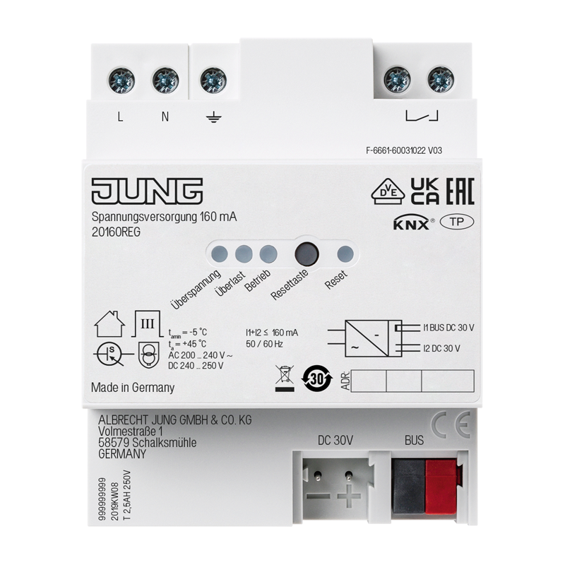 KNX Spannungsversorgung, 160 mA, REG, 4 TE