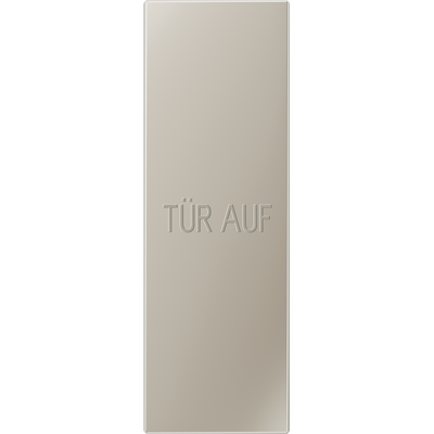 Großflächenwippe (70 x 212,4 mm), Text Tür auf, Serie LS, Edelstahl, senkrecht