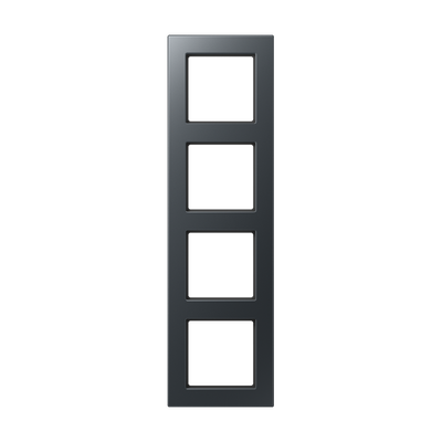 Rahmen 4fach, senkrechte und waagerechte Montage, Thermoplast lackiert, A 550, anthrazit matt