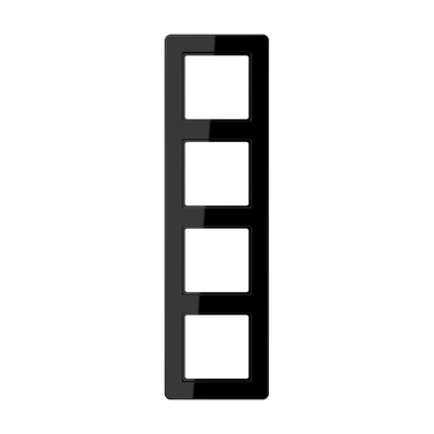 Rahmen 4fach, A FLOW, Thermoplast, schwarz, senkrechte und waagerechte Montage