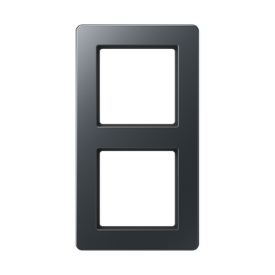 Rahmen 2fach, senkrechte und waagerechte Montage, Thermoplast lackiert, A FLOW, anthrazit matt