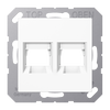 Abdeckung (gerastet) für Modular-Jack-Steckbuchsen, 2fach, UMA-CAT6A, RADIALL, Panduit, Assmann, Serie AS/A, alpinweiß