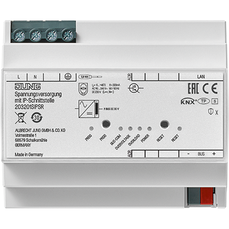 KNX Spannungsversorgung mit IP-Schnittstelle, 320 mA, REG, 6 TE, Secure