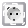SCHUKO®-Steckdose, 16 A 250 V ~, mit USB-Ladegerät, 1 x Typ C, Safety Plus, Serie AS/A, alpinweiß
