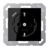 SCHUKO®-Steckdose, 16 A 250 V ~, mit USB-Ladegerät, 1 x Typ C, Safety Plus, Serie A, schwarz