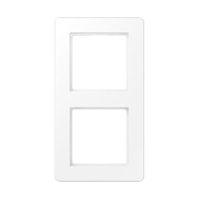 Rahmen 2fach, A FLOW, Thermoplast lackiert, schneeweiß matt, senkrechte und waagerechte Montage