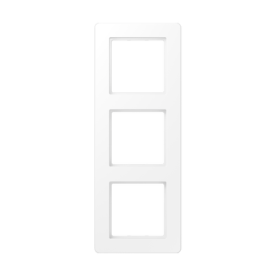 Rahmen 3fach, A FLOW, Thermoplast lackiert, schneeweiß matt, senkrechte und waagerechte Montage
