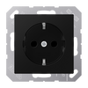 SCHUKO®-Steckdose, 16 A 250 V ~, SAFETY+, Thermoplast lackiert, Serie A, graphitschwarz matt