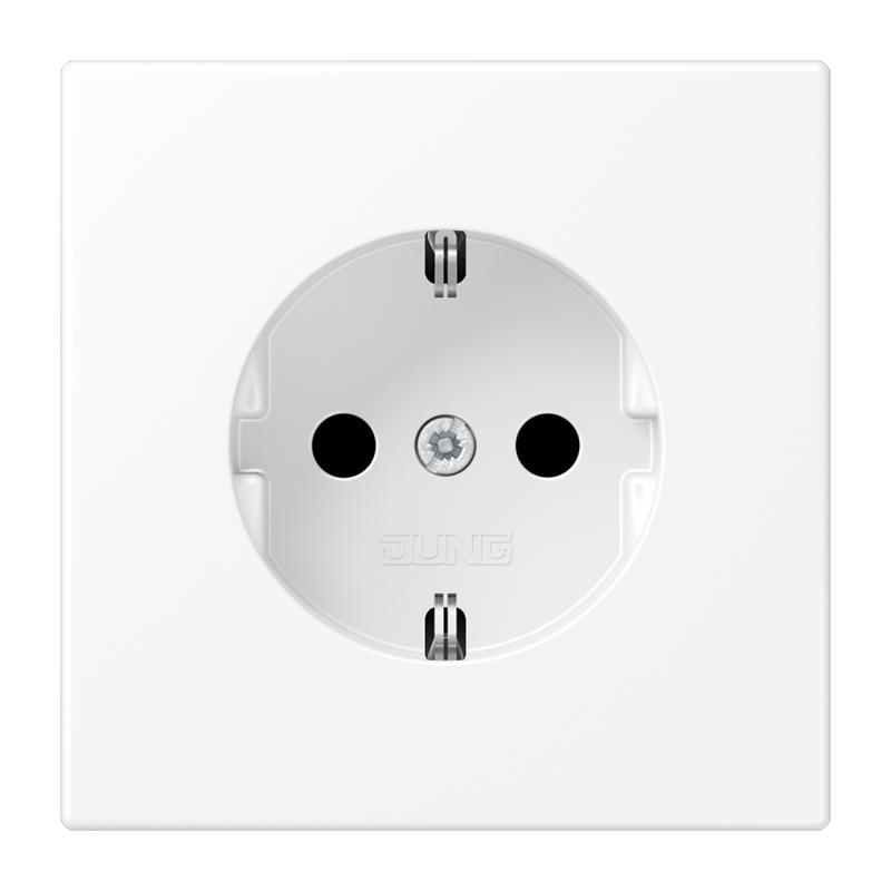 SCHUKO®-Steckdose, 16 A 250 V ~, Duroplast lackiert, Serie LS, schneeweiß matt