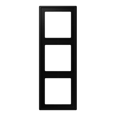 Rahmen 3fach, LS 990, IP 44, Duroplast lackiert, graphitschwarz matt, senkrechte und waagerechte Montage