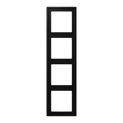 Rahmen 4fach, LS 990, IP 44, Duroplast lackiert, graphitschwarz matt, senkrechte und waagerechte Montage