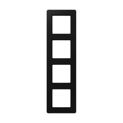 Rahmen 4fach, A FLOW, Thermoplast lackiert, graphitschwarz matt, senkrechte und waagerechte Montage