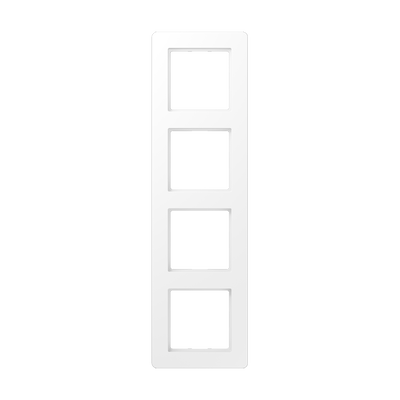 Rahmen 4fach, A FLOW, Thermoplast lackiert, schneeweiß matt, senkrechte und waagerechte Montage
