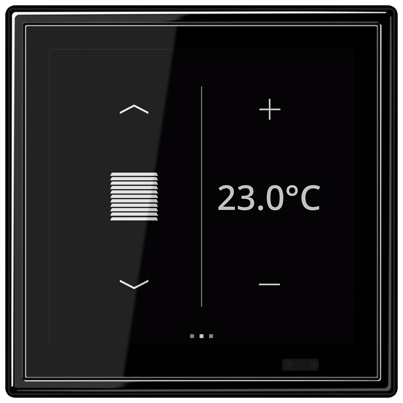 KNX Raumcontroller LS TOUCH mit Rahmen LS 990, Secure, Thermoplast, schwarz
