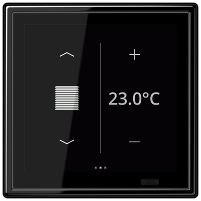KNX Raumcontroller LS TOUCH mit Rahmen LS 990, Secure, Thermoplast, schwarz