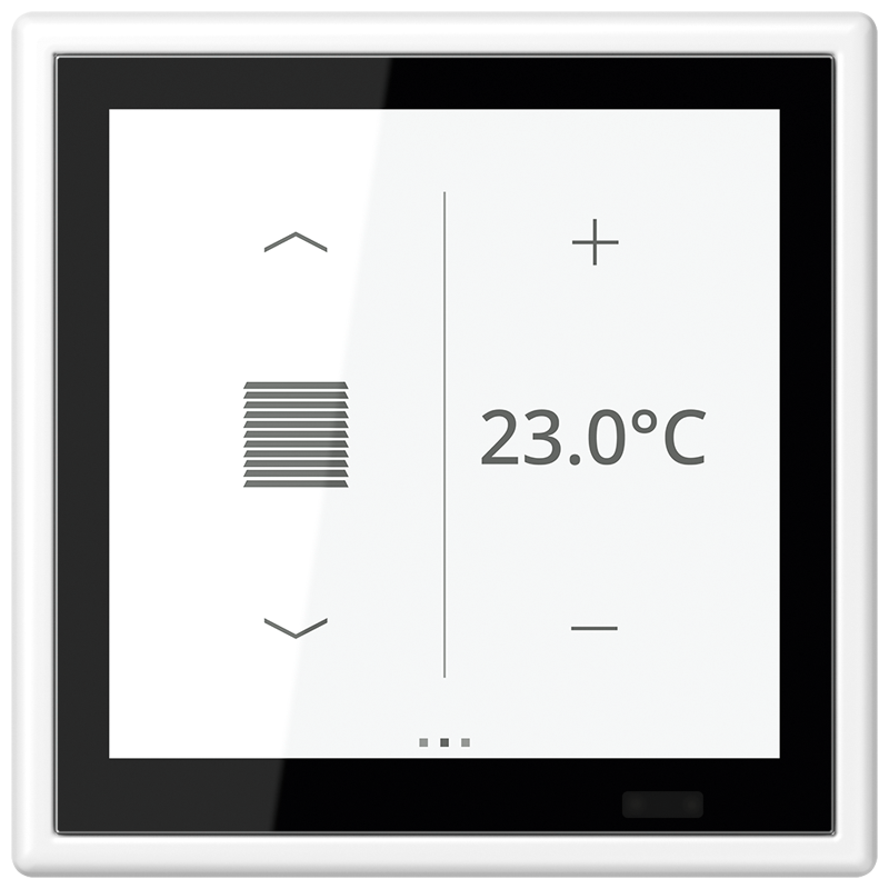 KNX Raumcontroller LS TOUCH mit Rahmen LS 990, Secure, Thermoplast lackiert, schneeweiß matt