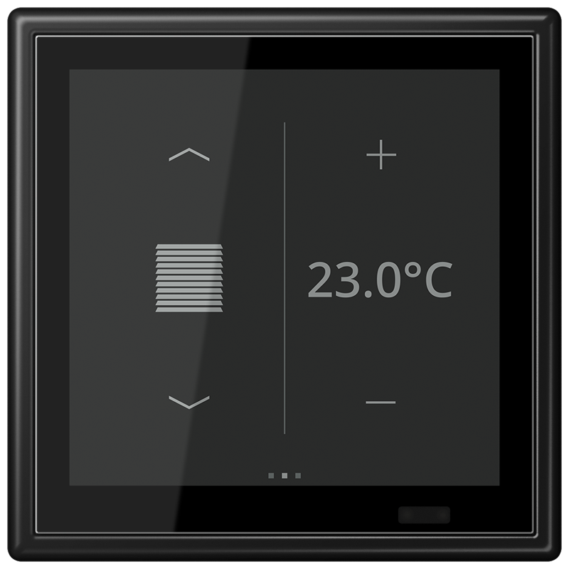 KNX Raumcontroller LS TOUCH mit Rahmen LS 990, Secure, Thermoplast lackiert, graphitschwarz matt