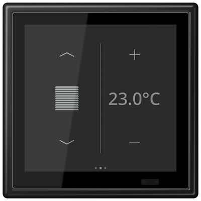KNX Raumcontroller LS TOUCH mit Rahmen LS 990, Secure, Thermoplast lackiert, graphitschwarz matt