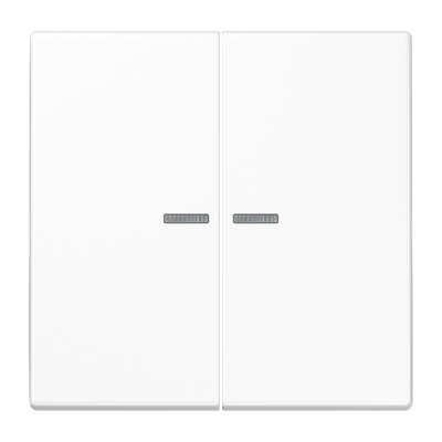 JUNG HOME Taster 2fach, mit Lichtleiter, Duroplast, Serie LS, alpinweiß