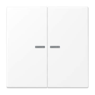 JUNG HOME Taster 2fach, mit Lichtleiter, Duroplast lackiert, Serie LS, schneeweiß matt