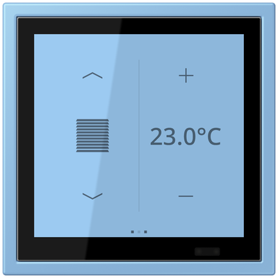 KNX Raumcontroller LS TOUCH mit Rahmen LS ZERO, Secure, Thermoplast lackiert, bleu céruléen 59 (4320N)