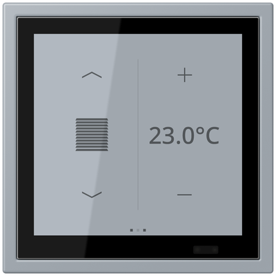 KNX Raumcontroller LS TOUCH mit Rahmen LS ZERO, Secure, Thermoplast lackiert, gris clair 59 (4320O)