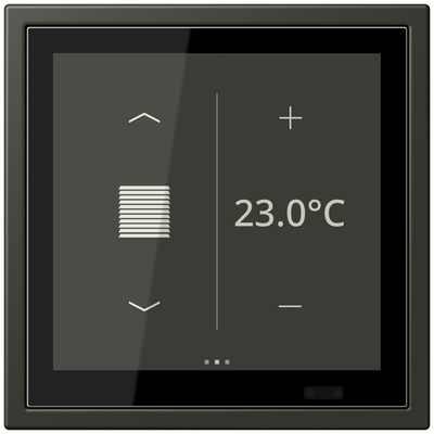KNX Raumcontroller LS TOUCH mit Rahmen LS ZERO, Secure, Thermoplast lackiert, ombre naturelle 59 (4320R)