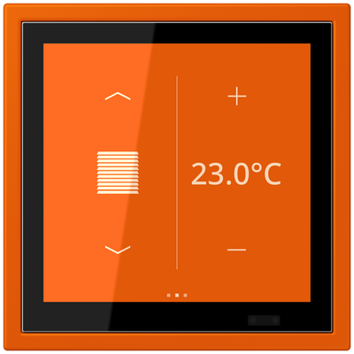 KNX Raumcontroller LS TOUCH mit Rahmen LS ZERO, Secure, Thermoplast lackiert, orange vif (4320S)