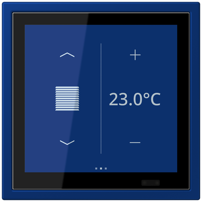 KNX Raumcontroller LS TOUCH mit Rahmen LS ZERO, Secure, Thermoplast lackiert, bleu outremer foncé (4320T)