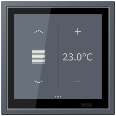 KNX Raumcontroller LS TOUCH mit Rahmen LS ZERO, Secure, Thermoplast lackiert, gris foncé 59 (4320U)