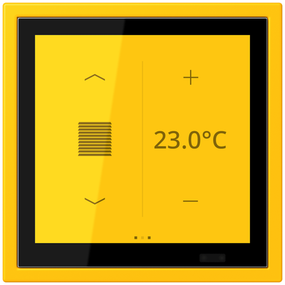 KNX Raumcontroller LS TOUCH mit Rahmen LS ZERO, Secure, Thermoplast lackiert, le jaune vif (4320W)