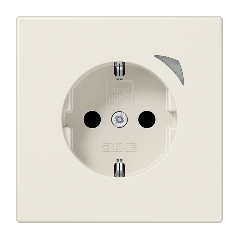 JUNG HOME SCHUKO® Steckdose, 16 A 250 V ~, mit Funktionsanzeige, Safety Plus, Serie LS, weiß (ivory)