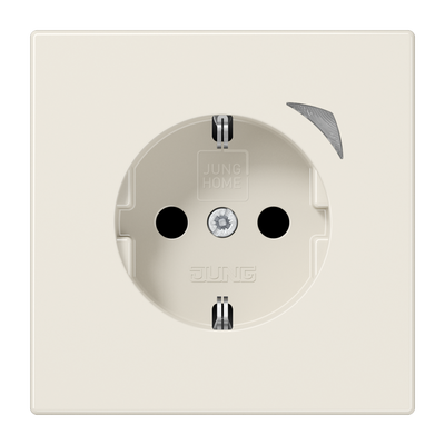 JUNG HOME SCHUKO® Steckdose, 16 A 250 V ~, mit Funktionsanzeige, Safety Plus, Serie LS, weiß (ivory)