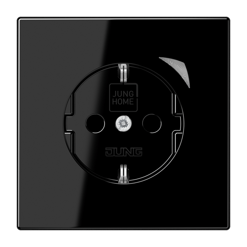 JUNG HOME SCHUKO® Steckdose, 16 A 250 V ~, mit Funktionsanzeige, Safety Plus, Serie LS, schwarz
