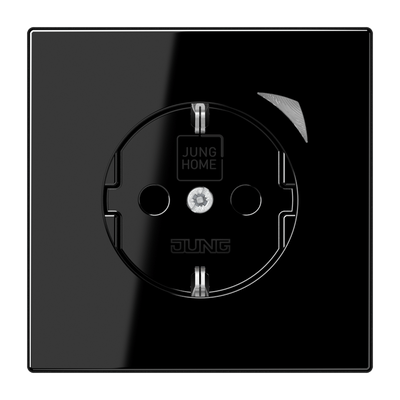JUNG HOME SCHUKO® Steckdose, 16 A 250 V ~, mit Funktionsanzeige, Safety Plus, Serie LS, schwarz
