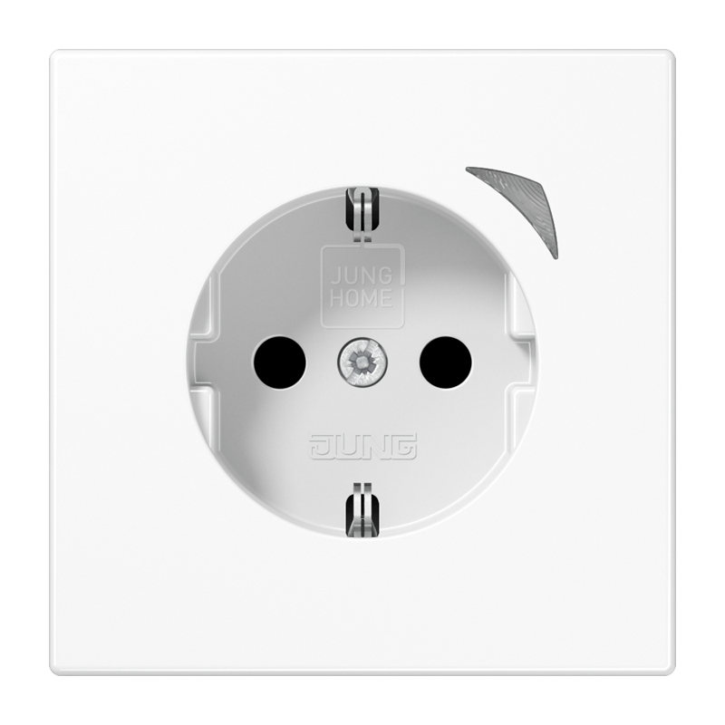 JUNG HOME SCHUKO® Steckdose, 16 A 250 V ~, mit Funktionsanzeige, Safety Plus, Serie LS, alpinweiß
