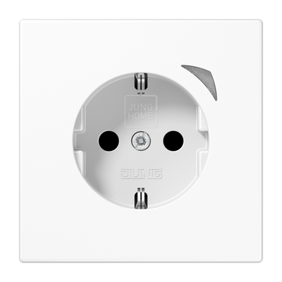 JUNG HOME SCHUKO® Steckdose, 16 A 250 V ~, mit Funktionsanzeige, Safety Plus, Serie LS, alpinweiß