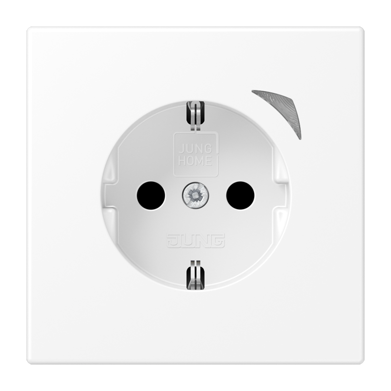 JUNG HOME SCHUKO® Steckdose, 16 A 250 V ~, mit Funktionsanzeige, Safety Plus, Serie LS, schneeweiß matt