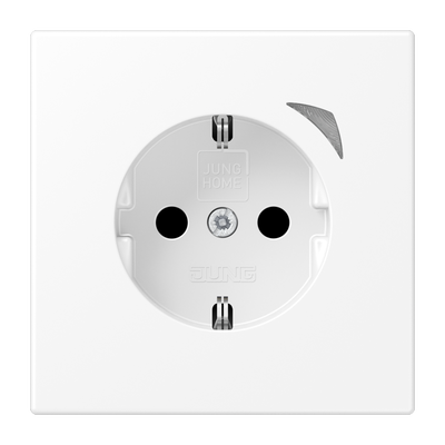 JUNG HOME SCHUKO® Steckdose, 16 A 250 V ~, mit Funktionsanzeige, Safety Plus, Serie LS, schneeweiß matt
