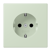 SCHUKO®-Steckdose, 16 A 250 V ~, Duroplast lackiert, Serie LS, vert anglais pâle (32042)