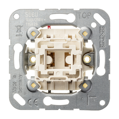Wippschalter (Einsatz) 10 AX 250 V~, Universal Aus-Wechsel, ohne Krallen